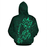 Tahiti Polynesian Family Turtles Hoodie Green - Polynesian Pride
