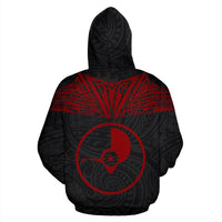 Yap All Over Hoodie Red Neck Style - Polynesian Pride