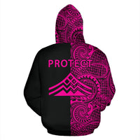 Hawaii Mauna Kea Polynesian Zip up Hoodie The Half Pink - Polynesian Pride