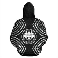 Federated States of Micronesia Zip up Hoodie Micronesia Black Warrior Style - Polynesian Pride