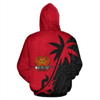 Papua New Guinea Zip up Hoodie Papua New Guinea Flag Coat of Arms Kanaka Kings Coconut Tree - Polynesian Pride