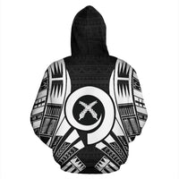 Vanuatu Polynesian Zip up Hoodie Black Tattoo - Polynesian Pride