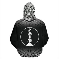 New Caledonia All Over Zip up Hoodie Fog Black Style - Polynesian Pride