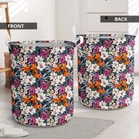 Hawaii Seamless Exotic Pattern With Tropical Leaves Flowers Hawaii Laundry Basket - Polynesian Pride