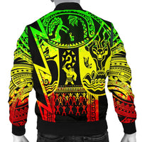 Polynesian Guinea Men's Bomber Jacket - Moana Maui Tattoo With Coat Of Arm Guinea Reggae - Polynesian Pride