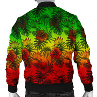 Polynesian Men's Bomber Jacket - Reggae Hibiscus Patterns - Polynesian Pride