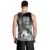 Fiji Custom Personalised Men's Tank Top - Humpback Whale with Tropical Flowers (White) - Polynesian Pride