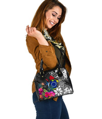 Cook Islands Shoulder Handbag - Turtle Plumeria Banana Leaf - Polynesian Pride