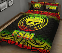 Federated States of Micronesia Quilt Bed Set - Federated States of Micronesia Seal Fog Style Reggae Version - Polynesian Pride
