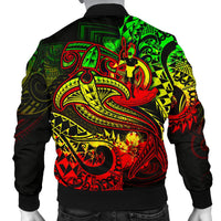 Vanuatu Polynesian Men's Bomber Jacket - Reggae Shark Polynesian Tattoo - Polynesian Pride