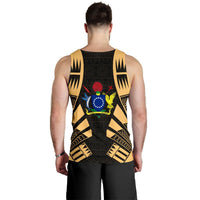 Cook Islands Men Tank Top - Polynesian Tattoo Gold - Polynesian Pride