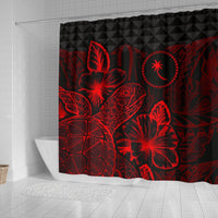 Chuuk Shower Curtain Turtle Hibiscus Red - Polynesian Pride
