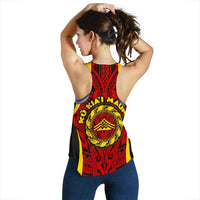 Hawaii Women's Racerback Tank - Protect Mauna Kea - Polynesian Pride