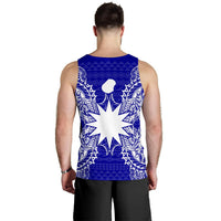 Nauru Polynesian Men Tank Top Map Blue - Polynesian Pride