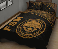 Federated States of Micronesia Quilt Bed Set - Federated States of Micronesia Seal Curve Version - Polynesian Pride