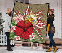 Hawaii Polynesian Coat Of Arm Tropical Premium Quilt - AH - Polynesian Pride