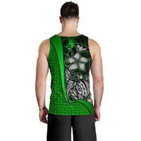 Yap Micronesia Men's Tank Top Green - Turtle With Hook - Polynesian Pride