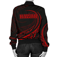 Hawaii Turtle Polynesian Women's Bomber Jacket - Red - Frida Style - Polynesian Pride