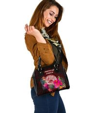 American Samoa Shoulder Handbag - Coat Of Arm With Polynesian Patterns - Polynesian Pride