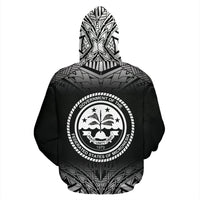 FSM All Over Custom Zip up Hoodie Micronesian Black Fog - Polynesian Pride