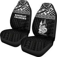 New Caledoni Car Seat Covers - New Caledoni White Coat Of Arms Polynesian Tattoo - Polynesian Pride