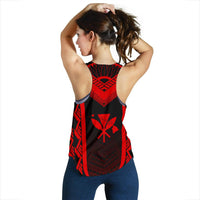 Hawaiian Kanaka Polynesian Women's Racerback Tank Active Red - Polynesian Pride