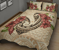 Hawaii Fish Hook Hibiscus Plumeria Polynesian Quilt Bed Set - Polynesian Pride