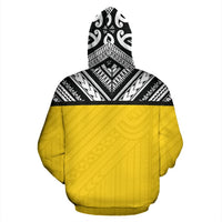 Niue All Over Zip up Hoodie Polynesian Hoodie Style - Polynesian Pride