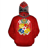 Tonga All Over Zip up Hoodie Red - Polynesian Pride