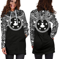 Austral Islands Women Hoodie Dress - Austral Islands Coat Of Arms Polynesian Black Color - Polynesian Pride