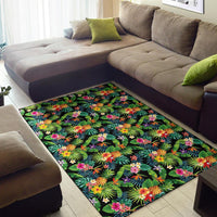 Tropical Pattern With Pineapples, Palm Leaves And Flowers. Rug - Polynesian Pride