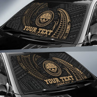 Polynesian Federated States of Micronesia Custom Personalised Sun Shades - Gold Tribal Wave - Polynesian Pride