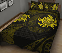Hawaii Polynesian Turtle Quilt Bed Set Yellow - Polynesian Pride
