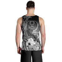 Pohnpei Custom Personalised Men's Tank Top - Humpback Whale with Tropical Flowers (White) - Polynesian Pride
