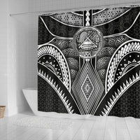 Polynesian Shower Curtains - American Samoa Coat Of Arm With Poly Patterns - Polynesian Pride