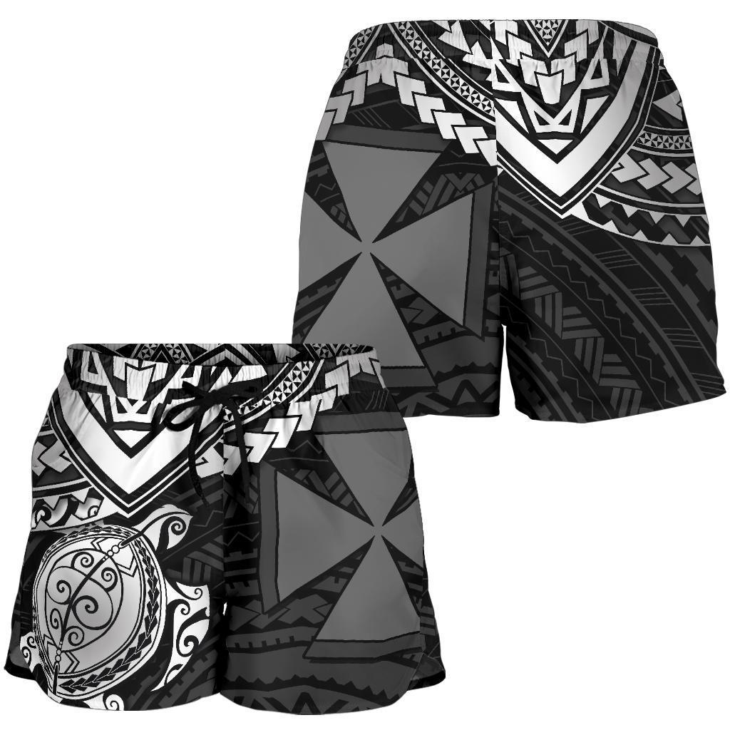 Wallis and Futuna Polynesian Short (Women) - White Turtle Women BLACK - Polynesian Pride