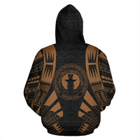 CNMI All Over Hoodie Brown Tattoo Style - Polynesian Pride
