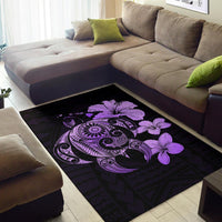 Hibiscus Plumeria Mix Polynesian Turtle Area Rug AH - Polynesian Pride