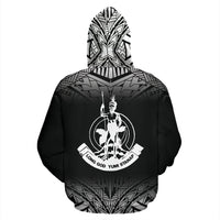 Vanuatu All Over Zip up Hoodie Fog Black Style - Polynesian Pride