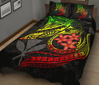 Hawaiian Polynesian Quilt Bed Set - Kanaka Maoli & Reggae Manta Ray Turtle Tentacle - Polynesian Pride