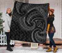 New Zealand Maori Mangopare Premium Quilt Polynesian - Black - Polynesian Pride