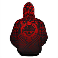 Federated States of Micronesia All Over Zip up Hoodie Lift up Red - Polynesian Pride