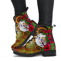 Niue Polynesian Leather Boots - Hibiscus Vintage - Polynesian Pride