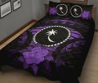 Chuuk Polynesian Quilt Bed Set Hibiscus Purple - Polynesian Pride