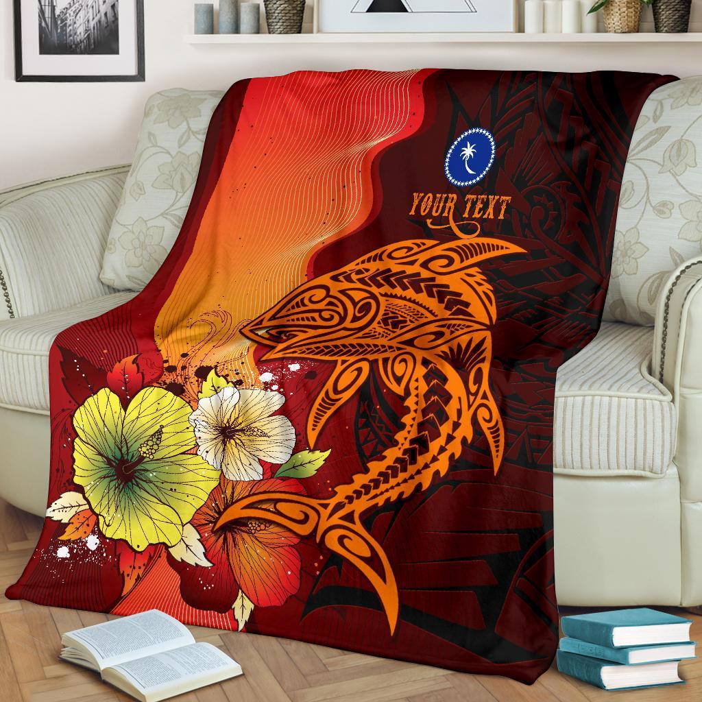 Chuuk Custom Personalised Premium Blankets - Tribal Tuna Fish One Style White - Polynesian Pride