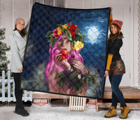 Hawaii Kanaka Colorful Hula Girl Premium Quilt - Dinh Style - Polynesian Pride