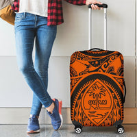 Polynesian Luggage Covers - Guam Flag, Seal with Maui Moana Tattoo Orange - Polynesian Pride