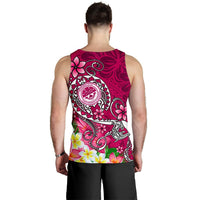 FSM Custom Personalised Men's Tank Top - Turtle Plumeria (PINK) - Polynesian Pride