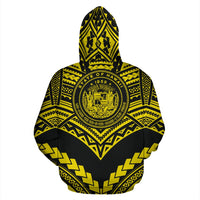 Hawaii Polynesian Tribal Hoodie New Warrior Style Yellow Color - Polynesian Pride