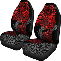 Tahiti Polynesian Car Seat Covers - Red Turtle Hibiscus Flowing - Polynesian Pride